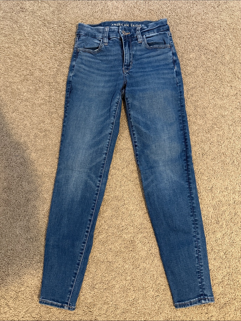 American Eagle Outfitters Dark Blue High-Rise Skinny Jeans